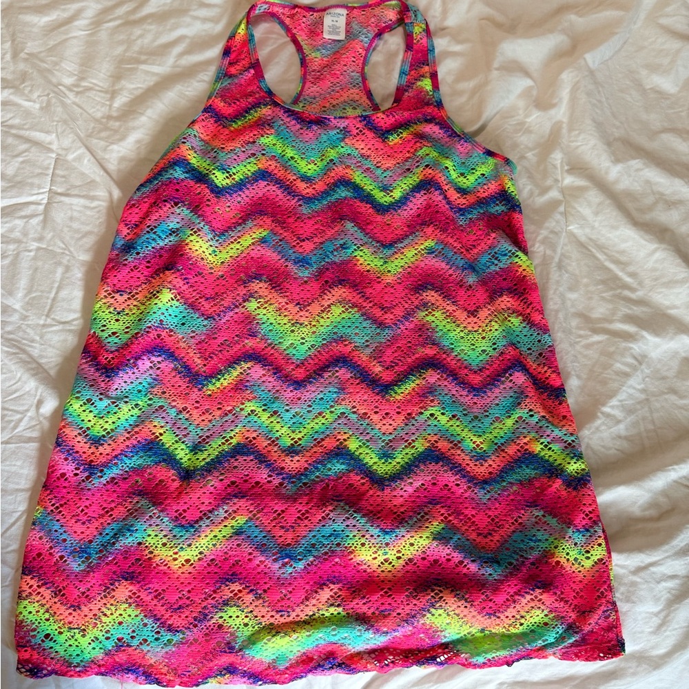 Arizona Jean Company Vibrant Multicolor Zigzag Swim Cover Up